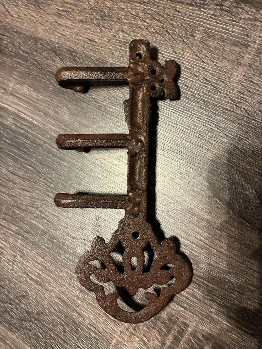 Rust Brown Decorative Cast Iron Wall Hook Rack